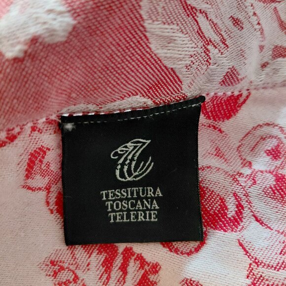 Tessitura Tablecloth Made In Italy Light Red Grape Vines 100% Cotton Luxury - Picture 4 of 5